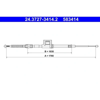 Afbeelding van Trekkabel, parkeerrem ATE 24.3727 3414.2