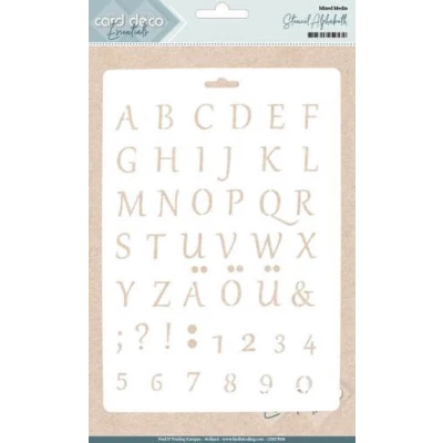 Afbeelding van Card Deco Essentials Stencil Alphabet