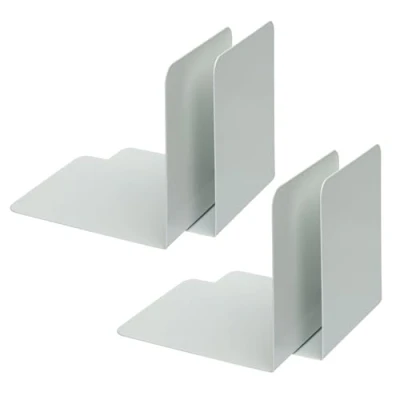 Afbeelding van Alco Albert 4302 10 4 Boekensteunen van metaal, stuks, wit, 14 x 12,5 cm, voor school, kantoor en thuis