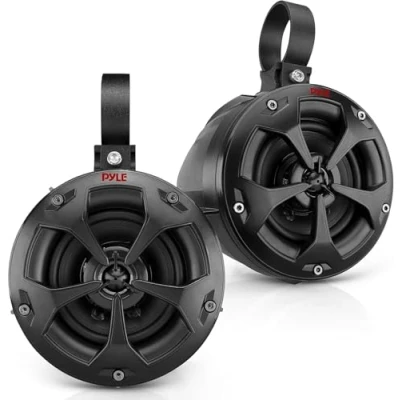Afbeelding van Pyle 2 Way Dual Waterproof Off Road Speakers 4&quot; 800W Marine Grade Wakeboard Tower System w/RGB Lights &amp; Remote, Full Range Outdoor Audio Stereo Speaker for ATV/UTV, Jeep, Boat PLUTV44BTR