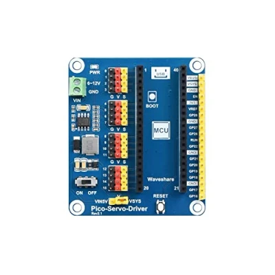 Afbeelding van Waveshare Servo Driver Module for Raspberry Pi Pico Ideal Controlling Robotic Arm or Hexapod Walker 16 Channel Outputs Bit Resolution