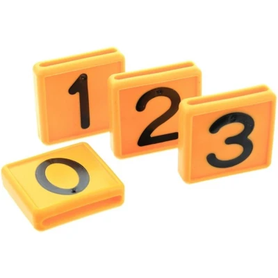 Afbeelding van Schuifnummers geel zwart tbv koehalsband nr. 4 10 stuks