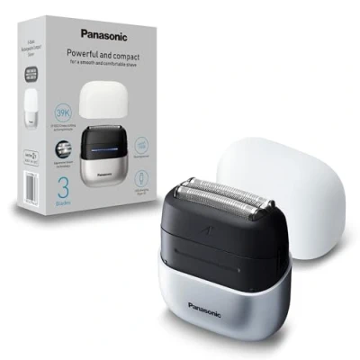 Afbeelding van Panasonic ES ACM3BW503 Series 700 Compact scheerapparaat met 3 messen, nat en droog voor mannen, baarddichtheidssensor+, IPX7 waterdicht, USB C opladen, AC voeding, wit