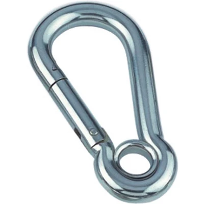 Afbeelding van RVS Karabijnhaak met oog 8 x 80 mm 316