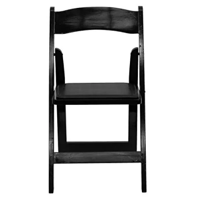 Afbeelding van Flash Furniture Hercules klapstoel, hout, met gevoerde vinylzitting, zwart, 4 stuks