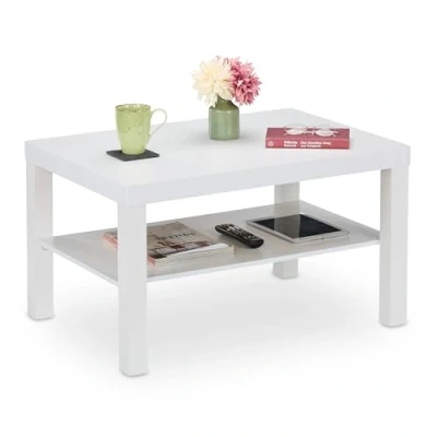 Afbeelding van salontafel met opbergruimte 45 x 79 55 cm mdf wit