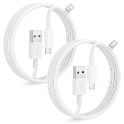 Afbeelding van Originele MFi gecertificeerde iPhone kabels voor Apple 14, 13, 12, 11 Pro Max/Mini/X/XS/8/7/6Plus/SE/iPad, oplaadkabel Lightning USB kabel, oplader, snel opladen, 2 stuks