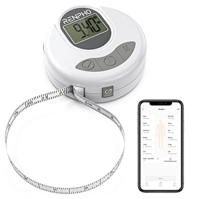 Afbeelding van Meetlint Voor Lichaam, RENPHO Smart Bluetooth Digitaal Lichaamsmetingen, Gewichtsverlies, Spiergroei, Fitness Bodybuilding, Intrekbaar, Automatisch Nauwkeurige Metingen Lichaamsdeelomtrek