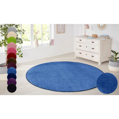 Afbeelding van Modern Effen Vloerkleed Rond Nasty Blauw 200 Cm