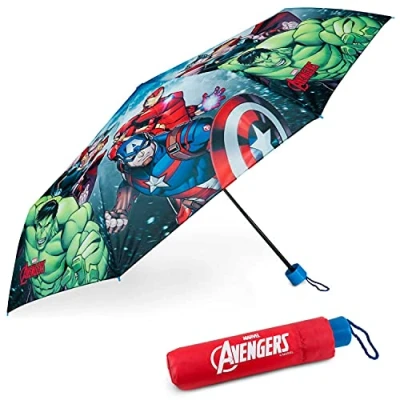 Afbeelding van Windproof Avengers paraplu voor Kinderen BONNYCO Opvouwbare met Tas, Rugzak of Reistas Compacte Stevige Structuur Mini Jongens Geschenk
