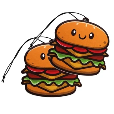 Afbeelding van Set van 2 tuning luchtverfrissers geurboom voor de auto Air Freshener design geurhanger (2 x hamburgers)