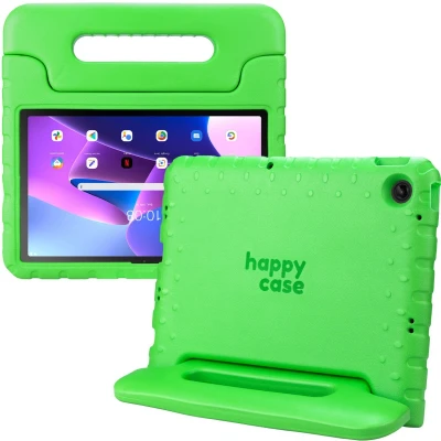 Afbeelding van HappyCase Kinder Tablethoes Geschikt voor Lenovo Tab M10 Plus Gen 3 (10.6) Kindvriendelijke Hoes Beschemhoes Kinderhoes met Handvat en Standaard Groen