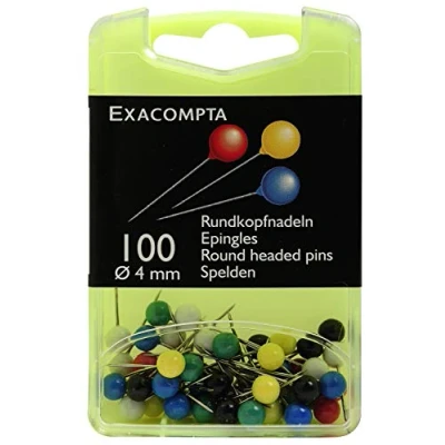 Afbeelding van Prikbordspeld 100 st. bolvormig punthoogte 15mm Exacompta