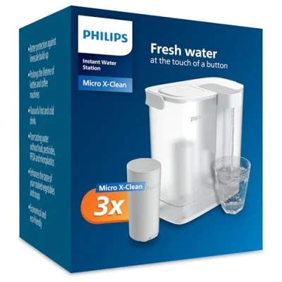 Afbeelding van Philips Water Instant Filter + 3 reserve filterpatronen, l inhoud, 1 l/min snelle doorstroming, oplaadbaar via USB C