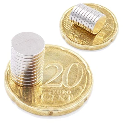 Afbeelding van Brudazon 50 mini schijfmagneten 8x1 mm N52 dikke stand neodymium magneten ultrasterk Power magneet voor modelbouw, foto, whiteboard, prikbord, koelkast, knutselen magnetische schijf extra sterk
