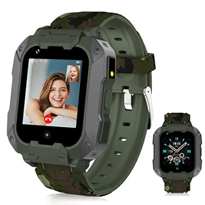 Afbeelding van LiveGo 4G Kids Smart Horloge met GPS Tracker en Bellen, HD Touchscreen Kinderen Mobiele Telefoon Combineert SMS, Voice, Video Call, SOS, Stappenteller, voor Jongens