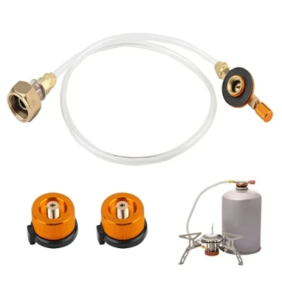 Afbeelding van Vegena 2 stuks gaspatronen adapter, propaan navulling adapter voor buiten, gasfornuis, campingkooktoestel, LPG platte cilinder