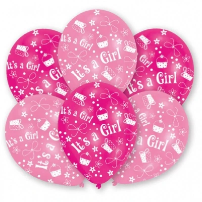 Afbeelding van Ballonnen It&#039;s a Girl 6 stuks