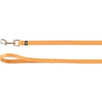 Afbeelding van Flamingo Noekie riem geel S 120 cm 15 mm karabijnhaak met glanzende nikkel coating