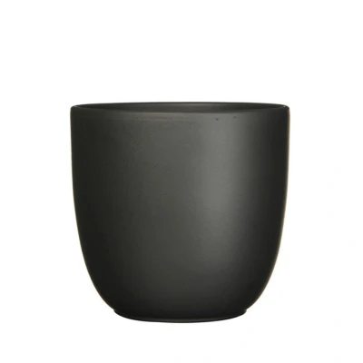 Afbeelding van Bloempot Pot rond es/10.5 tusca 11 x 12 cm zwart mat Mica Decorations