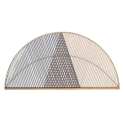 Afbeelding van Hoofdbord Driehoek Bruin Zwart Rotan 160 x 80,5 2 cm