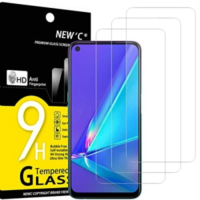 Afbeelding van NEW&#039;C 3 Stuks, Screen Protector voor Oppo A72, Gehard Glass Schermbeschermer Film 0.33 mm ultra transparant, resistent