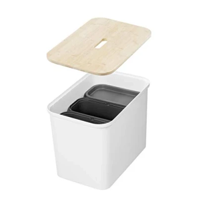 Afbeelding van Orthex 23 Smartstore Collect opbergdoos met verdelers en deksel Wit/Taupe 76 L