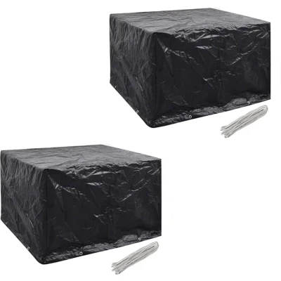 Afbeelding van vidaXL Tuinmeubelhoezen poly rattan 2 st 4 persoons 113x113 cm