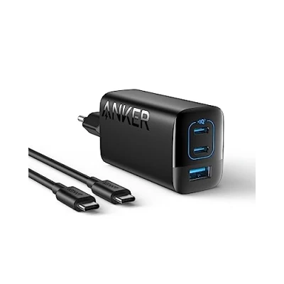 Afbeelding van oplader 67 W, Anker 335 krachtige voeding met PIQ 3.0, 3 poorts snellader, PD voor iPhone 14 serie, MacBook Pro, iPad, Galaxy, Pixel en meer (USB C naar USB kabel inbegrepen)