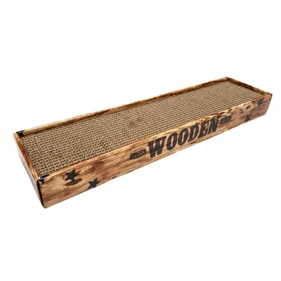 Afbeelding van Croci Krabplank Homedecor Noce Houtprint Bruin 48X12,5X5 CM