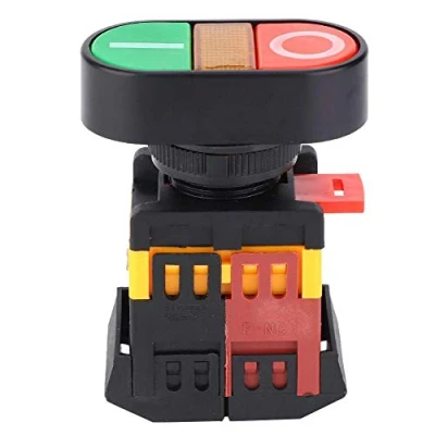 Afbeelding van FTVOGUE APBB 22/25N dubbele drukknop Schakelaar met LED licht NO+NC Momentary Button Montage Diameter 22mm en 25mm