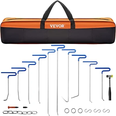 Afbeelding van VEVOR Staven Dent Removal Kit, 20 stuks lakloze deuken reparatie staven, roestvrij staal walvis staart gereedschap, professionele hagel verwijderen gereedschap