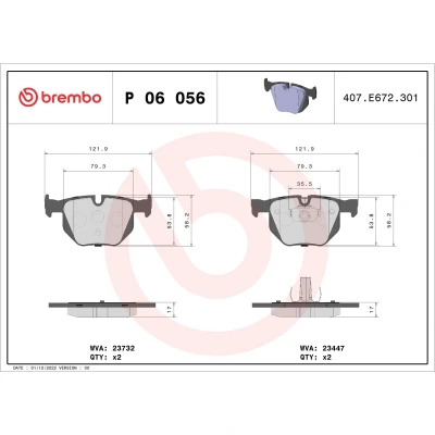 Afbeelding van Brembo Remblokset P 06 056X