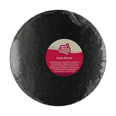 Afbeelding van FunCakes Cake Drum Rond Zwart Ø25 cm / 12 mm Taartonderlegger Taartkarton