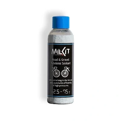 Afbeelding van milKit tubeless Afdichtingsmelk voor racefiets en gravure, in 75 ml fles, fietsbandenafdichtmiddel, afdichtmiddel melk, fietsband,