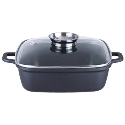 Afbeelding van Kopf Braadpan Santorin gegoten aluminium 35 x 28 cm 5 liter incl. glazen deksel