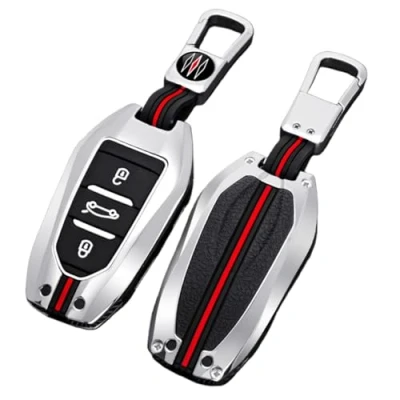 Afbeelding van Otai Autosleutel Behuizing van Zinklegering Hoes Voor Peugeot 308 408 508 2008 3008 4008 5008 Citroen C4 C4L C6 C3 XR 3 Knoppen (Zilver)