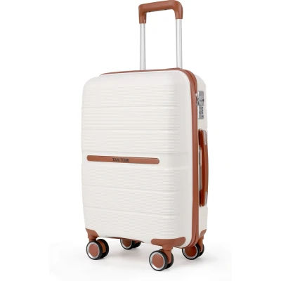 Afbeelding van TAN.TOMI Koffer met 4 Wielen 40L Handbagage Ruimbagage Cijferslot Reiskoffer Trolley Wit