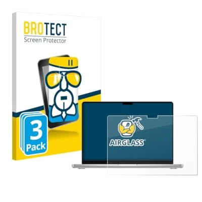 Afbeelding van BROTECT Screenprotector voor Apple MacBook Pro 14&quot; 2024 M4 Folie Beschermfolie Beschermglas transparant (3 Stuks)