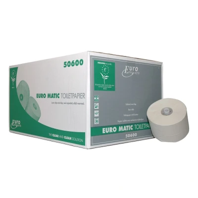 Afbeelding van Europroducts Toiletpapier p50600 met dop 1 laags luxe crepe 36st