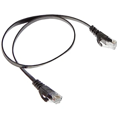 Afbeelding van PremiumCord Platte netwerkkabel, ethernet, LAN &amp; patchkabel Cat6, UTP, snel flexibel en robuust, RJ45 kabel, 1 Gbit/s, AWG30/7, koperen kabel 100% Cu, zwart, 0,5 m