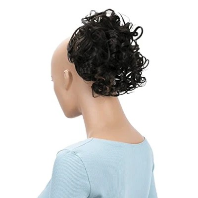 Afbeelding van CAISHA Haarstukje Scrunchy Updo Kapsels Bruidskapsels Volumineus Krullend Rommelig Knotje Bruin G18L