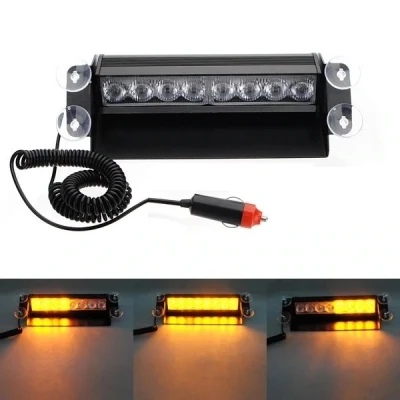 Afbeelding van ORANJE Dashboard flitser 8 LED zuignap bevestiging