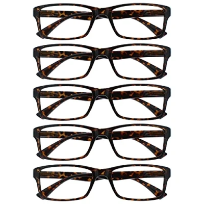 Afbeelding van The Reading Glasses Company Bruine schildpad waarde 5 Pack Mens Womens Designer stijl lezers RRRRR92 2 +2.00