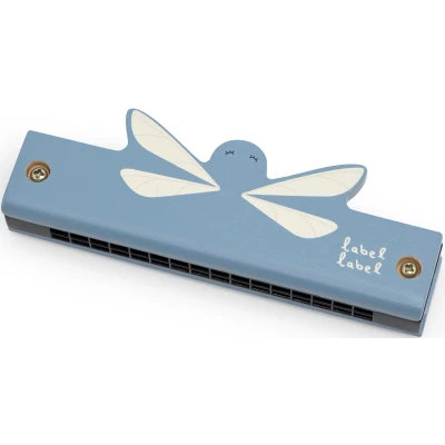 Afbeelding van Label Blauw Houten Mondharmonica LLWT 04441