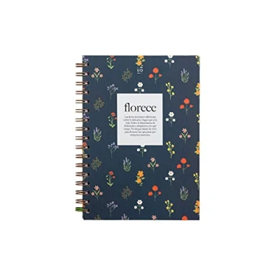 Afbeelding van UO Florez Notitieboek A5, hardcover, 200 pagina&#039;s, spiraalbinding (15 x 22 cm)
