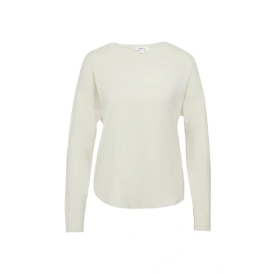 Afbeelding van s.Oliver MIT ÜBERSCHNITTENEN Schultern UND Abgerundetem SAUM Longsleeve, Dames, Maat: 36, Beige
