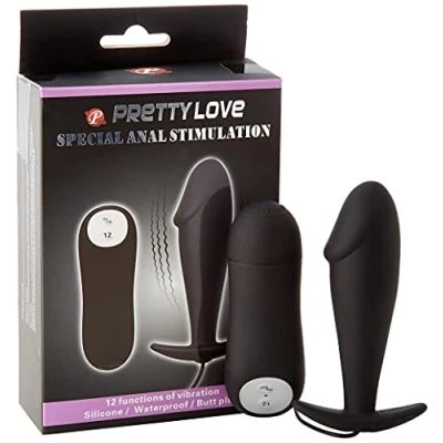 Afbeelding van Pretty Love Zwarte Vibrerende Buttplug Met Afstandsbediening