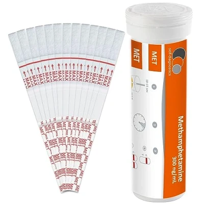 Afbeelding van self diagnostics drugs sneltest methamfetamine (MET) crystal meth crank cut off: 300 ng/ml 25 teststrips detectie diptest urinetest test 5 min drugstest urine