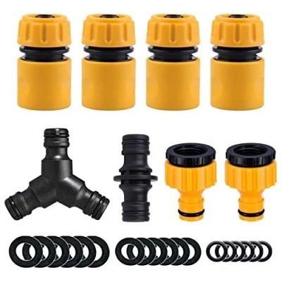 Afbeelding van Topways® Slangverbinder verbindingsstukset, inclusief slangaansluiting 1/2 inch, kraanconnector aansluiting, Y stekker Gardena 3 weg aftakconnector